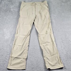 Eddie Bauer Pants Mens 34x32 Beige Nylon Stretch Chino Casual Straight Leg